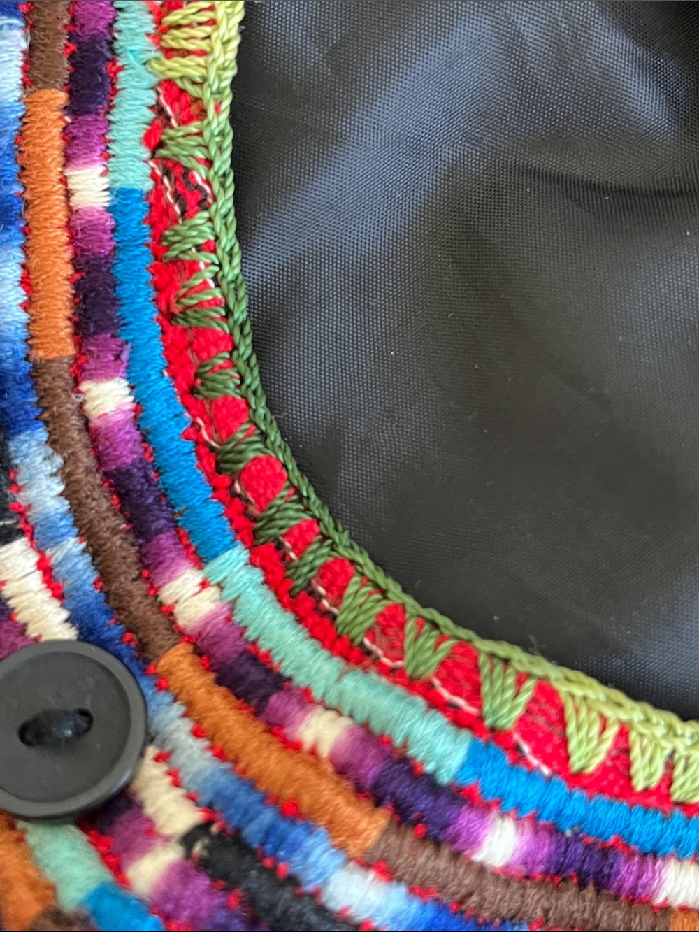 Handcrafted Embroidered Crossbody Bag Zip Closure Pocket Boho Padded Strap - Picture 12 of 15